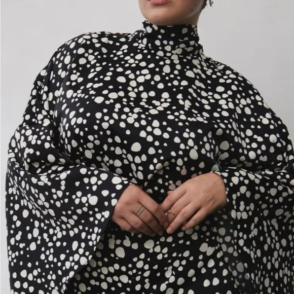 Eloquii Black and White Polka Dot Top - Picture 1 of 1